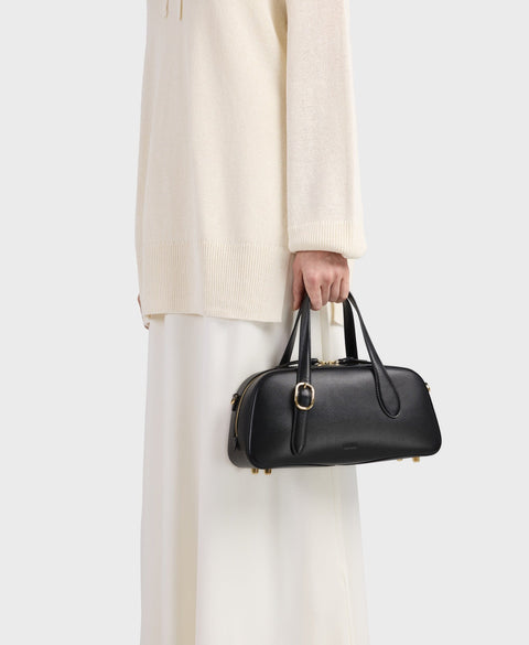 Small Asra Boston Bag - Black Handbags Cafuné