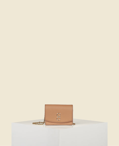 Cafuné Double-C Cardholder - Camel back view