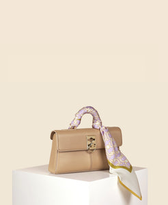 Cafuné Stance Wallet - Sand Dune with C-Lock Scarf in Peony