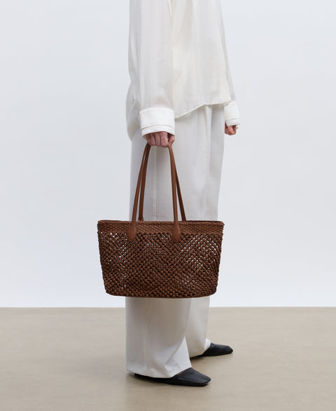 Large Hexa Tote - Teak(Woven) Handbags Cafuné 