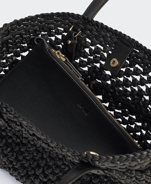 Small Hexa Tote - Black(Woven) Handbags Cafuné 