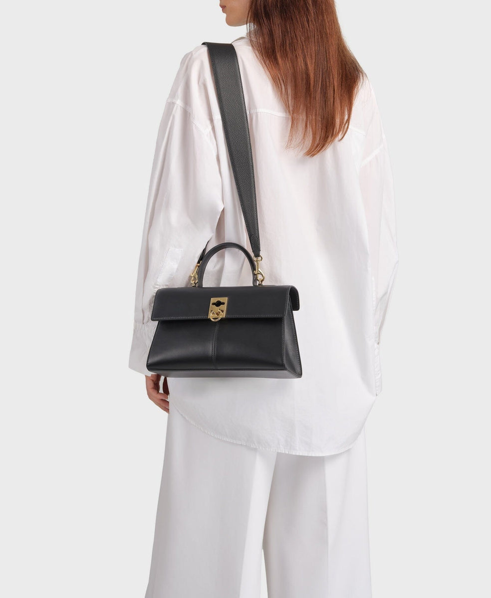 結婚祝い Wide Shoulder Cafuné – Black - Strap バッグ