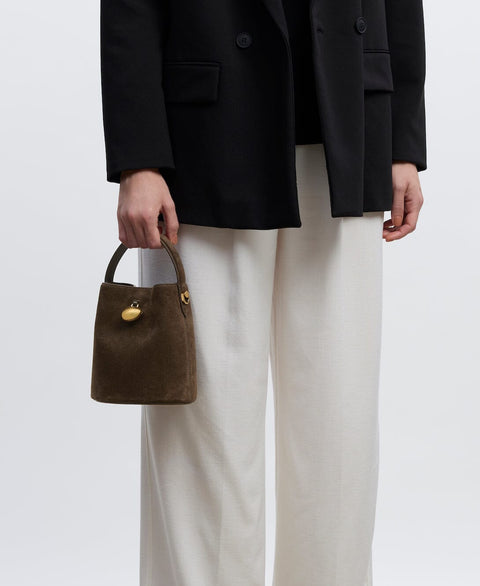 Mini Egg Bucket - Burnt Umber(Suede) Handbags Cafuné 