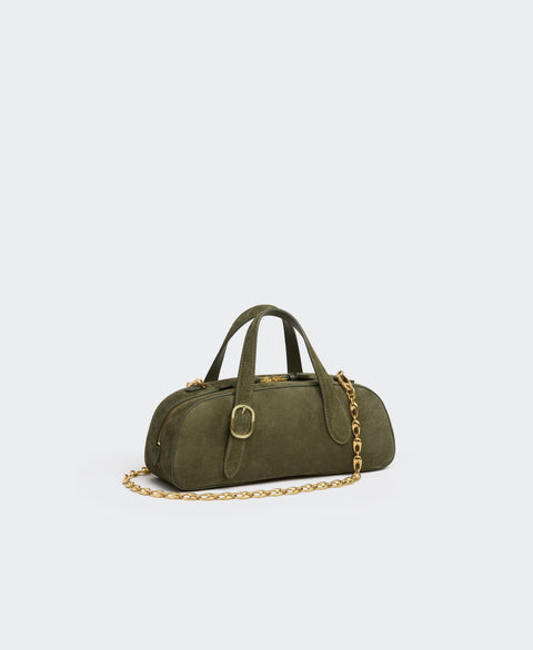 Mini Asra Boston Bag - Moss(Suede) Handbags Cafuné 