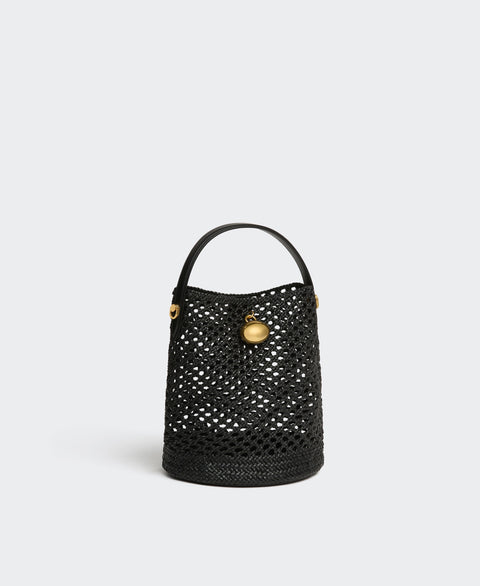 Egg Bucket - Black(Woven) Handbags Cafuné 