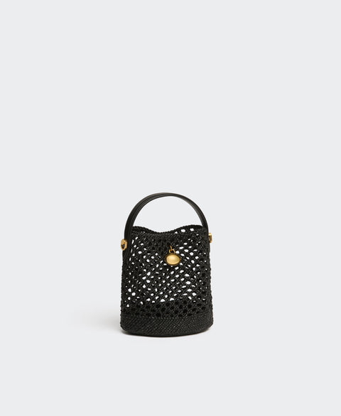 Mini Egg Bucket - Black(Woven) Handbags Cafuné 