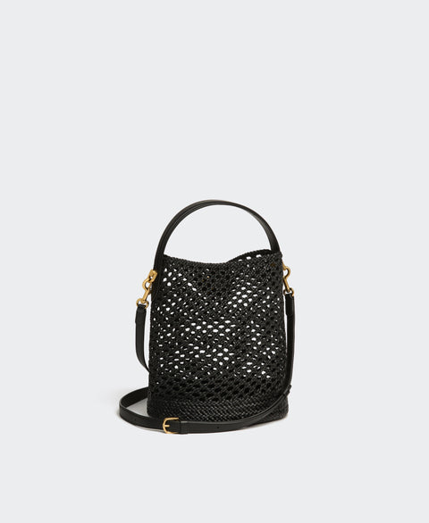 Egg Bucket - Black(Woven) Handbags Cafuné 