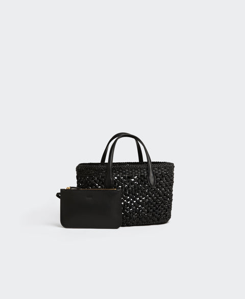Small Hexa Tote - Black(Woven) Handbags Cafuné 