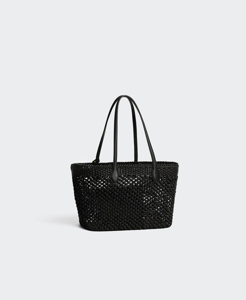 Large Hexa Tote - Black(Woven) Handbags Cafuné 