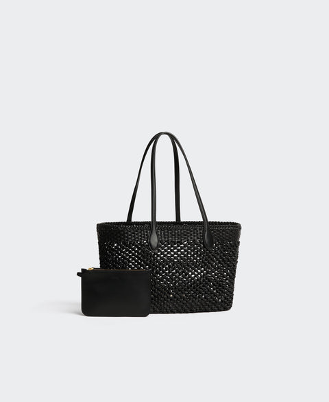 Large Hexa Tote - Black(Woven) Handbags Cafuné 
