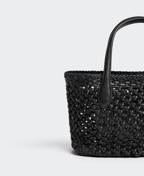 Small Hexa Tote - Black(Woven) Handbags Cafuné 