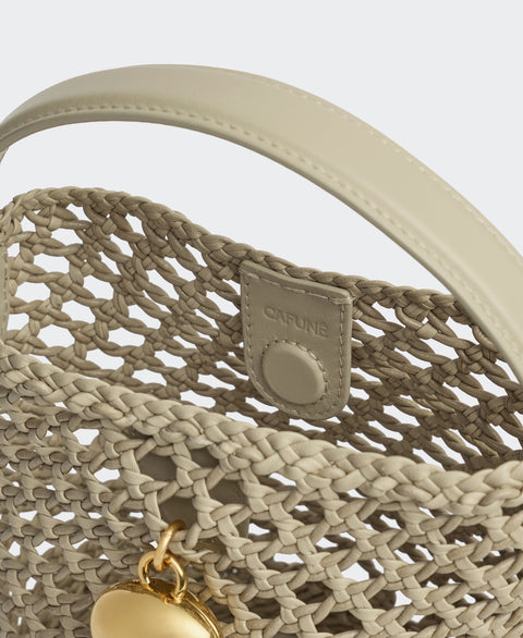 Mini Egg Bucket - Oat(Woven) Handbags Cafuné 