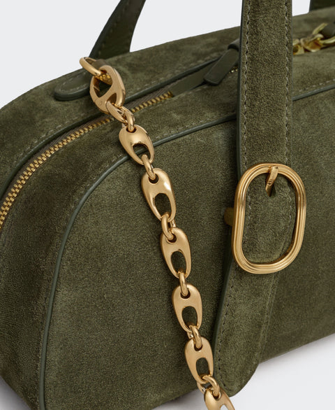 Mini Asra Boston Bag - Moss(Suede) Handbags Cafuné 