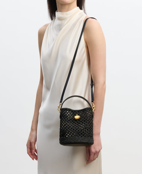 Mini Egg Bucket - Black(Woven) Handbags Cafuné 
