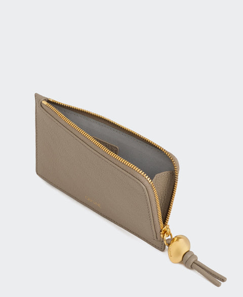 Egg Long Zip Card Case - Taupe Small Leather Goods Cafuné 