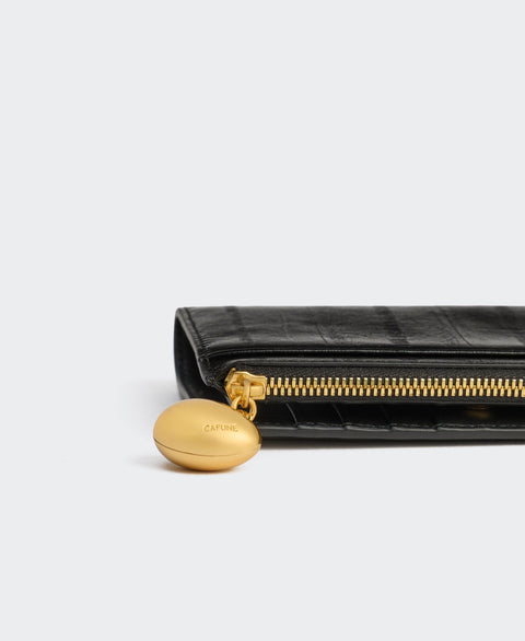 Egg Long Wallet - Black(Eel) Small Leather Goods Cafuné 