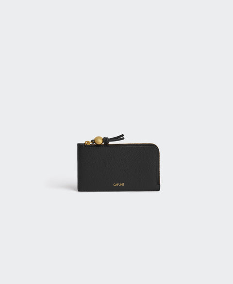 Egg Long Zip Card Case - Black Small Leather Goods Cafuné 