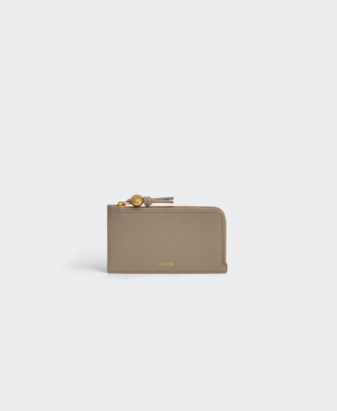 Egg Long Zip Card Case - Taupe Small Leather Goods Cafuné 