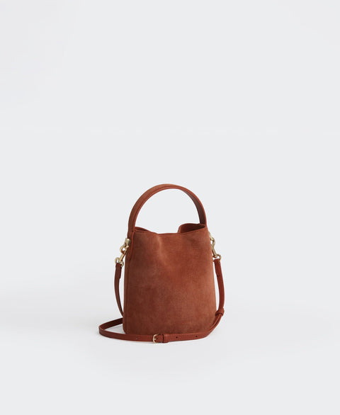 Mini Egg Bucket - Terracotta(Suede) Handbags Cafuné 