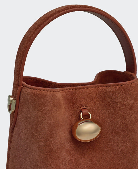 Mini Egg Bucket - Terracotta(Suede) Handbags Cafuné 