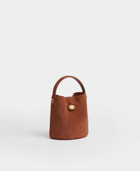 Mini Egg Bucket - Terracotta(Suede) Handbags Cafuné 