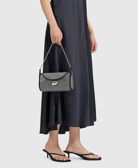 Mini Drop Duffel - Black Rhinestone Handbags Cafuné 