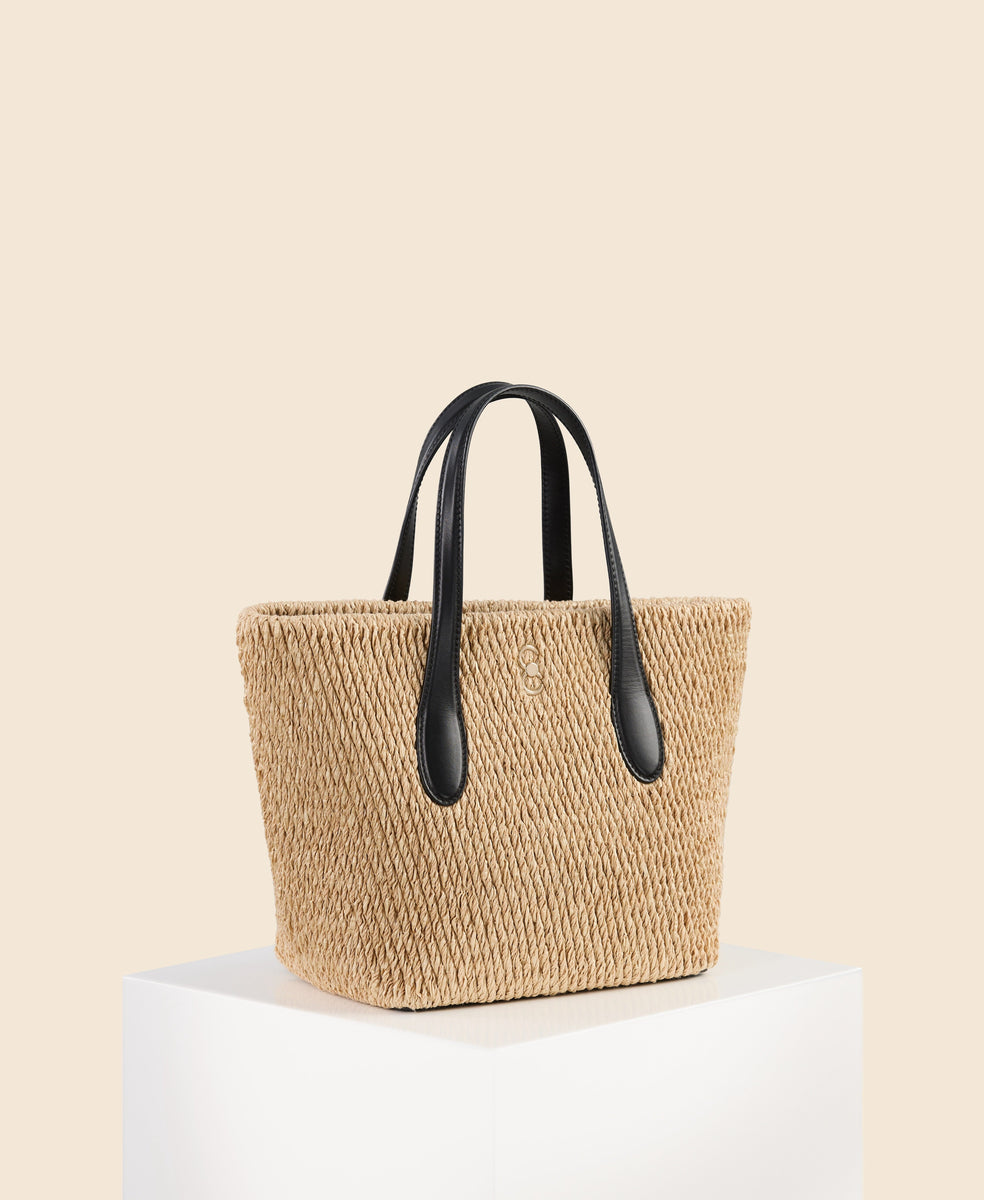【爽やかデザイン♪】CAFUNE ハンドバッグ Mini Hexa Tote Cafuné - Mini Hexa Tote - White(Woven)