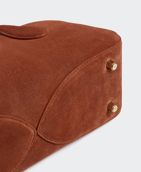Small Asra Boston Bag - Terracotta(Suede) Handbags Cafuné 
