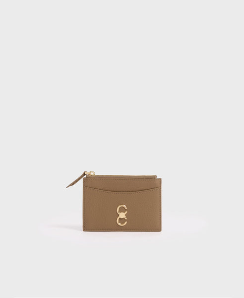 cafune_double_c_card_case_tan_