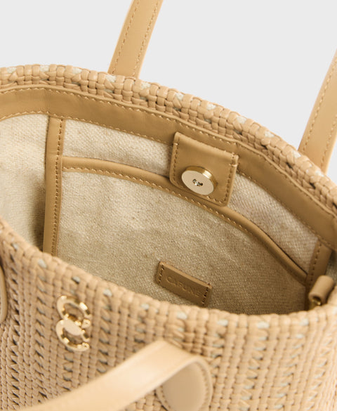 Mini Hexa Tote - Sand Dune(Woven) Handbags Cafuné 