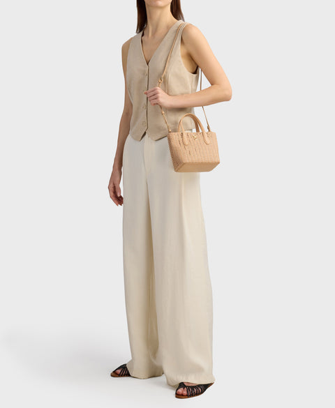 Mini Hexa Tote - Sand Dune(Woven) Handbags Cafuné 