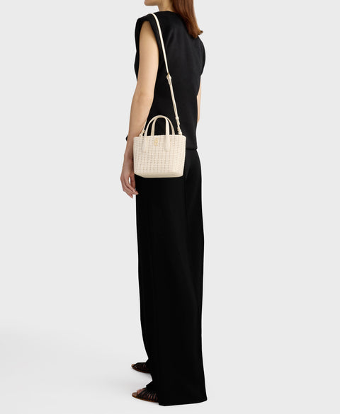 Mini Hexa Tote - White(Woven) Handbags Cafuné 