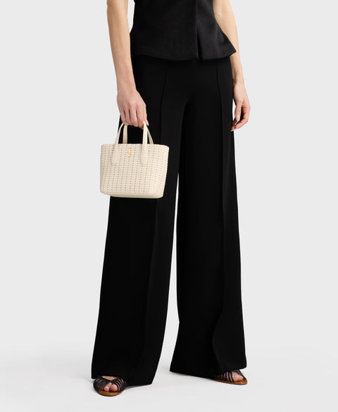 Mini Hexa Tote - White(Woven) Handbags Cafuné 