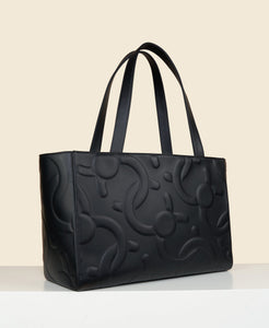 Cafuné C-Lock Tote in Black. Sustainable Leather.