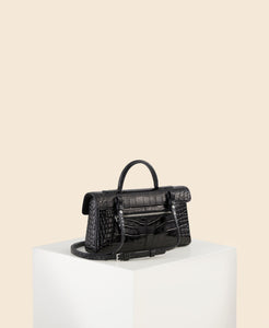 Cafuné Stance Wallet in Black(Croc) back view