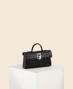 Cafuné Stance Wallet in Black(Croc) front view