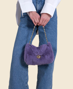 Cafuné Mini Drop Duffel in Fig on model view