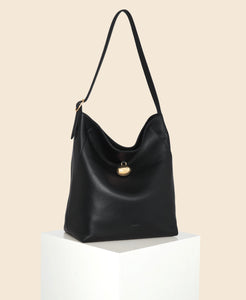 black leather hobo