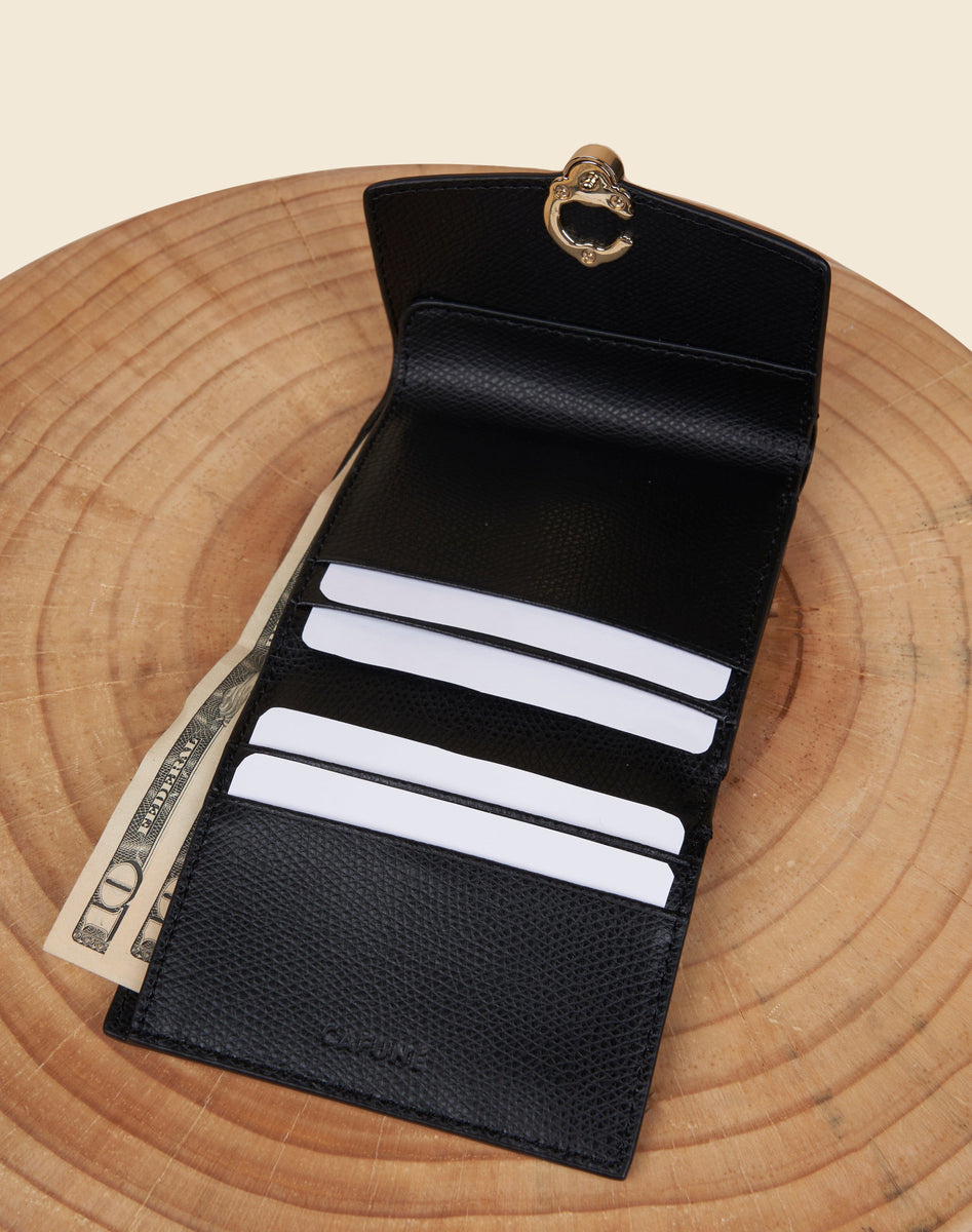 Double-C Compact Wallet - Black - Cafuné
