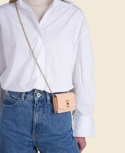 Double-C Cardholder in Blush on model view