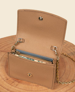 カフネ cafune  DOUBLE-C CARDHOLDER - CAMEL