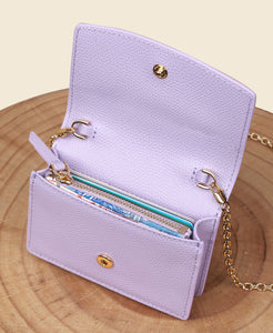 Double-C Cardholder in Lilac interior view