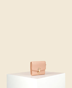 Cafuné Double-C Wallet - Blush front view